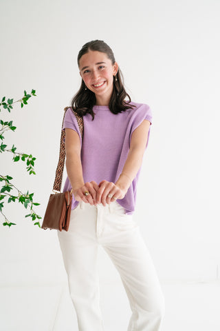 Daily Light Sweater Vest Top - Lavender