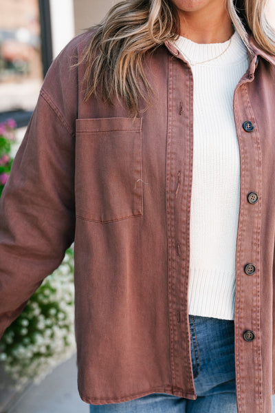 Autumn Chestnut Button Down Top