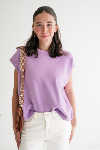 Daily Light Sweater Vest Top - Lavender
