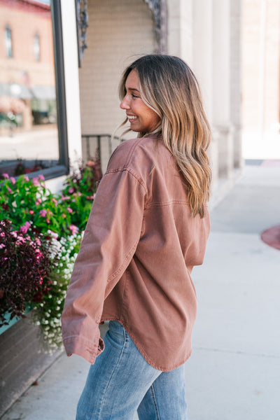 Autumn Chestnut Button Down Top