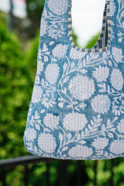Ocean Waves Patchwork Shoulder bag - Blue