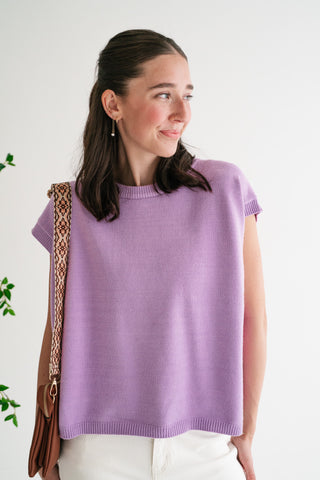 Daily Light Sweater Vest Top - Lavender