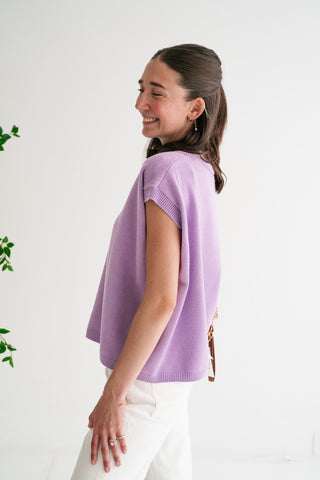 Daily Light Sweater Vest Top - Lavender