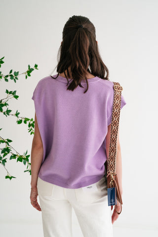 Daily Light Sweater Vest Top - Lavender