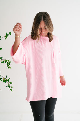Forever Ideal Ribbed Top - Pink