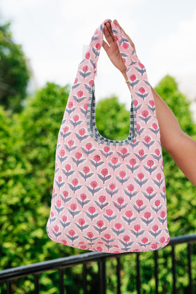 Evie Patchwork Shoulder bag - Bubblegum Pink