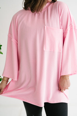 Forever Ideal Ribbed Top - Pink