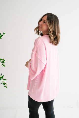 Forever Ideal Ribbed Top - Pink