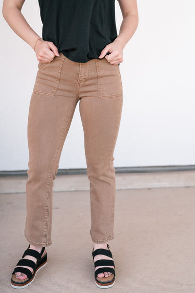 Risen Daya Ankle Flare Pants - Cocoa