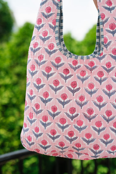 Evie Patchwork Shoulder bag - Bubblegum Pink