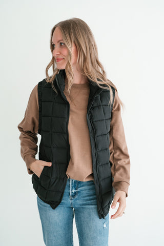Midnight Quilted Puffer Vest
