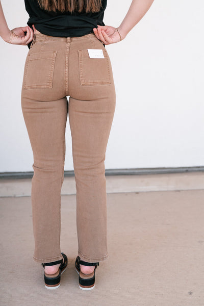 Risen Daya Ankle Flare Pants - Cocoa