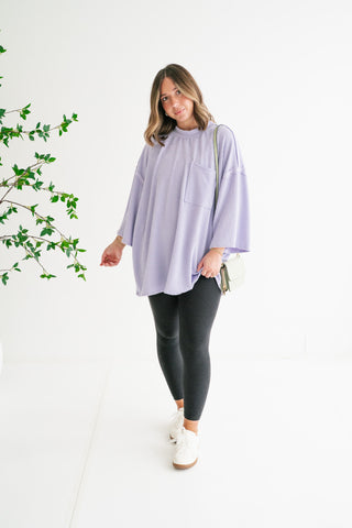 Forever Ideal Ribbed Top - Lavender