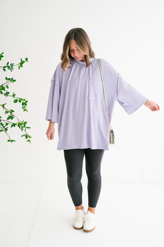 Forever Ideal Ribbed Top - Lavender