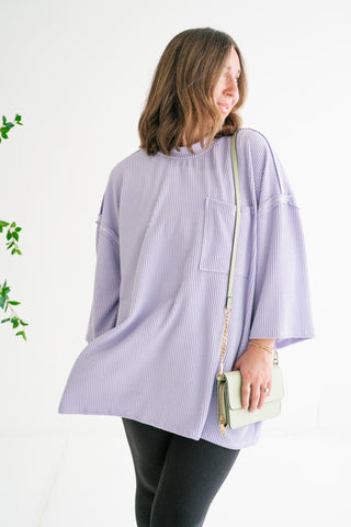 Forever Ideal Ribbed Top - Lavender