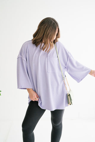 Forever Ideal Ribbed Top - Lavender