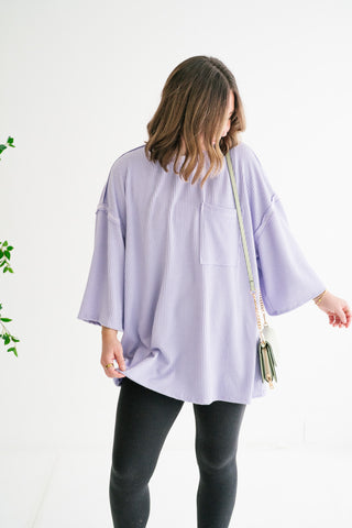 Forever Ideal Ribbed Top - Lavender