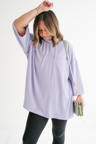 Forever Ideal Ribbed Top - Lavender