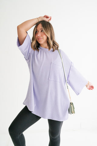 Forever Ideal Ribbed Top - Lavender