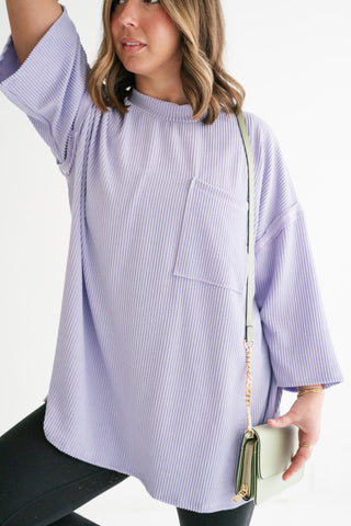 Forever Ideal Ribbed Top - Lavender