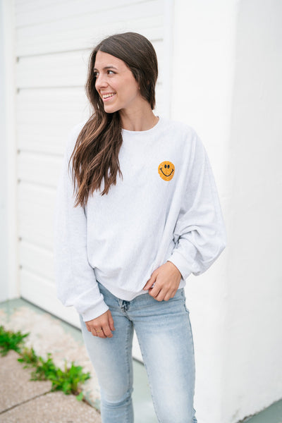 Happy Face Dolman Sleeve Sweatshirt