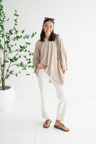 Forever Ideal Ribbed Top - Sand