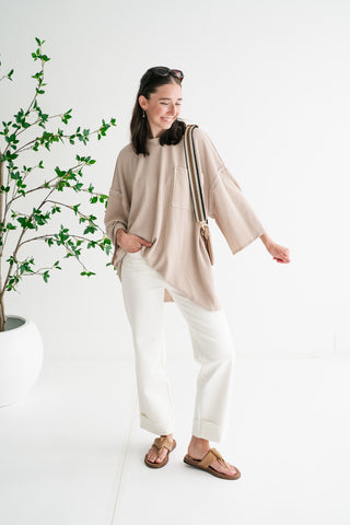 Forever Ideal Ribbed Top - Sand