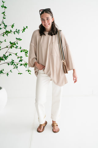 Forever Ideal Ribbed Top - Sand