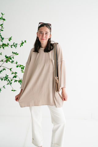 Forever Ideal Ribbed Top - Sand