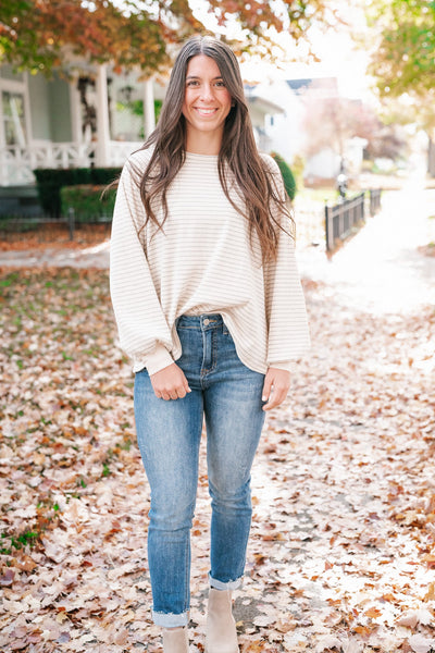 Olivia Ribbed Neutral Top