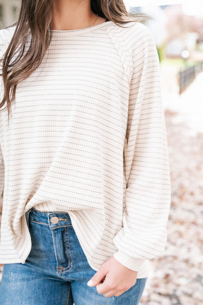 Olivia Ribbed Neutral Top