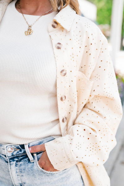 Donna Eyelet Button Up