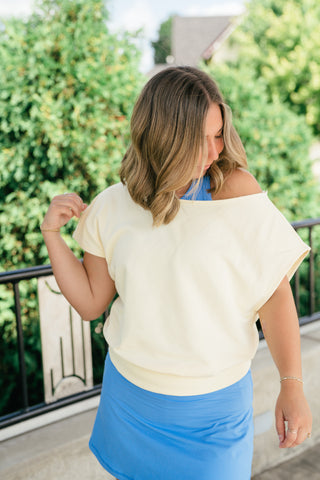 Sunday Reset Off Shoulder Top - Soft Lemon