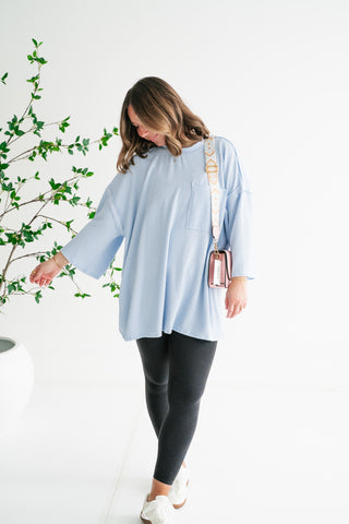 Forever Ideal Ribbed Top - Blue