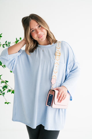 Forever Ideal Ribbed Top - Blue