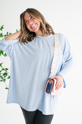 Forever Ideal Ribbed Top - Blue