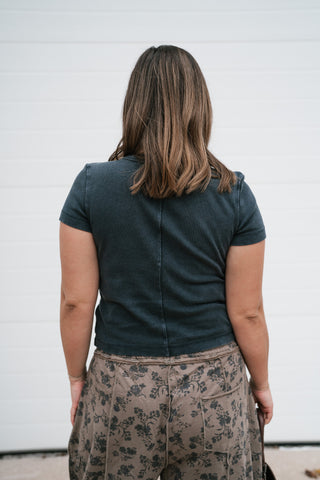 Back view of the We The Free Atlas Crew Tee in washed black