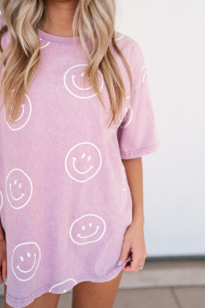 Lilac Happy Face Top