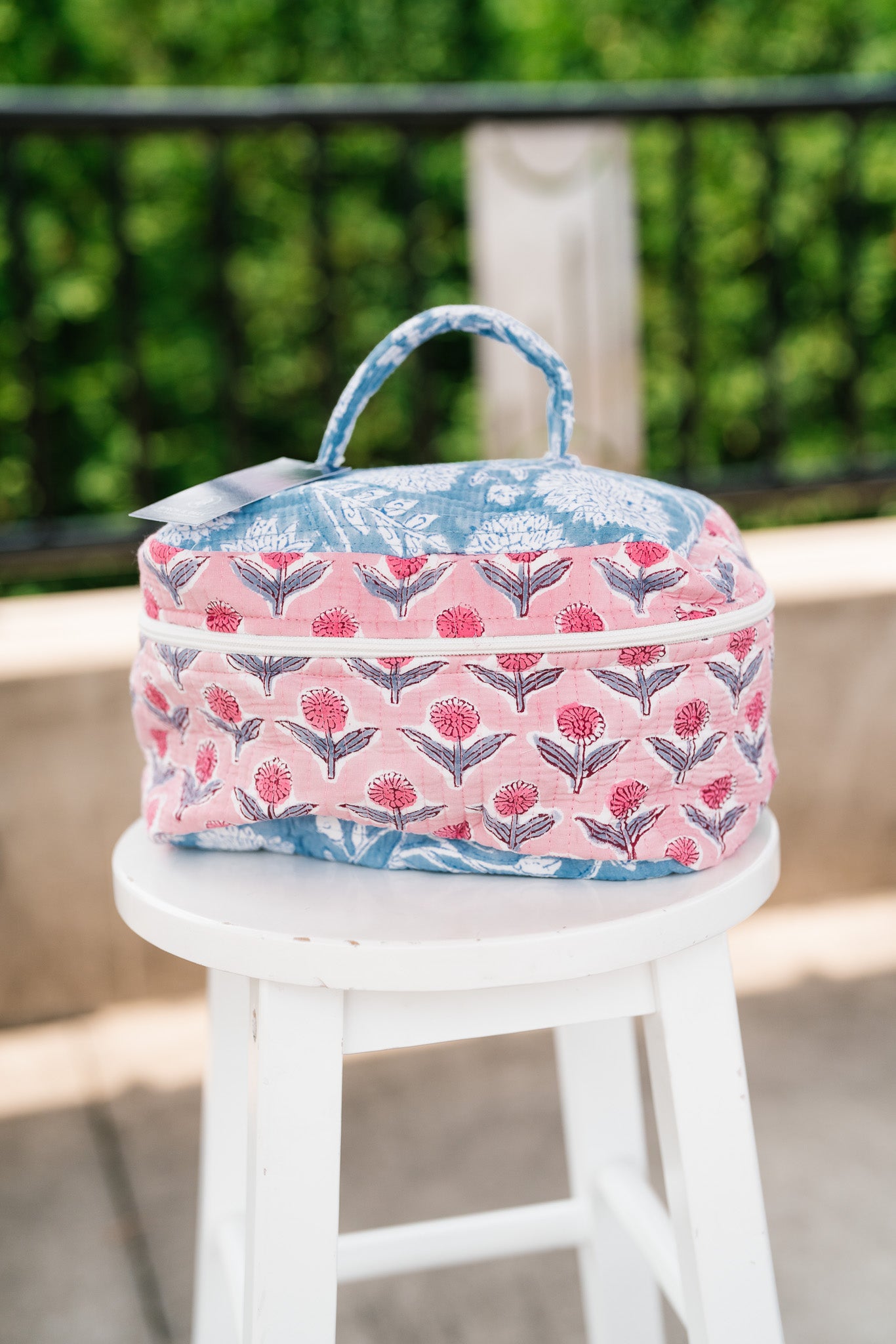 Beach Day Patchwork Make Up Bag - Blue