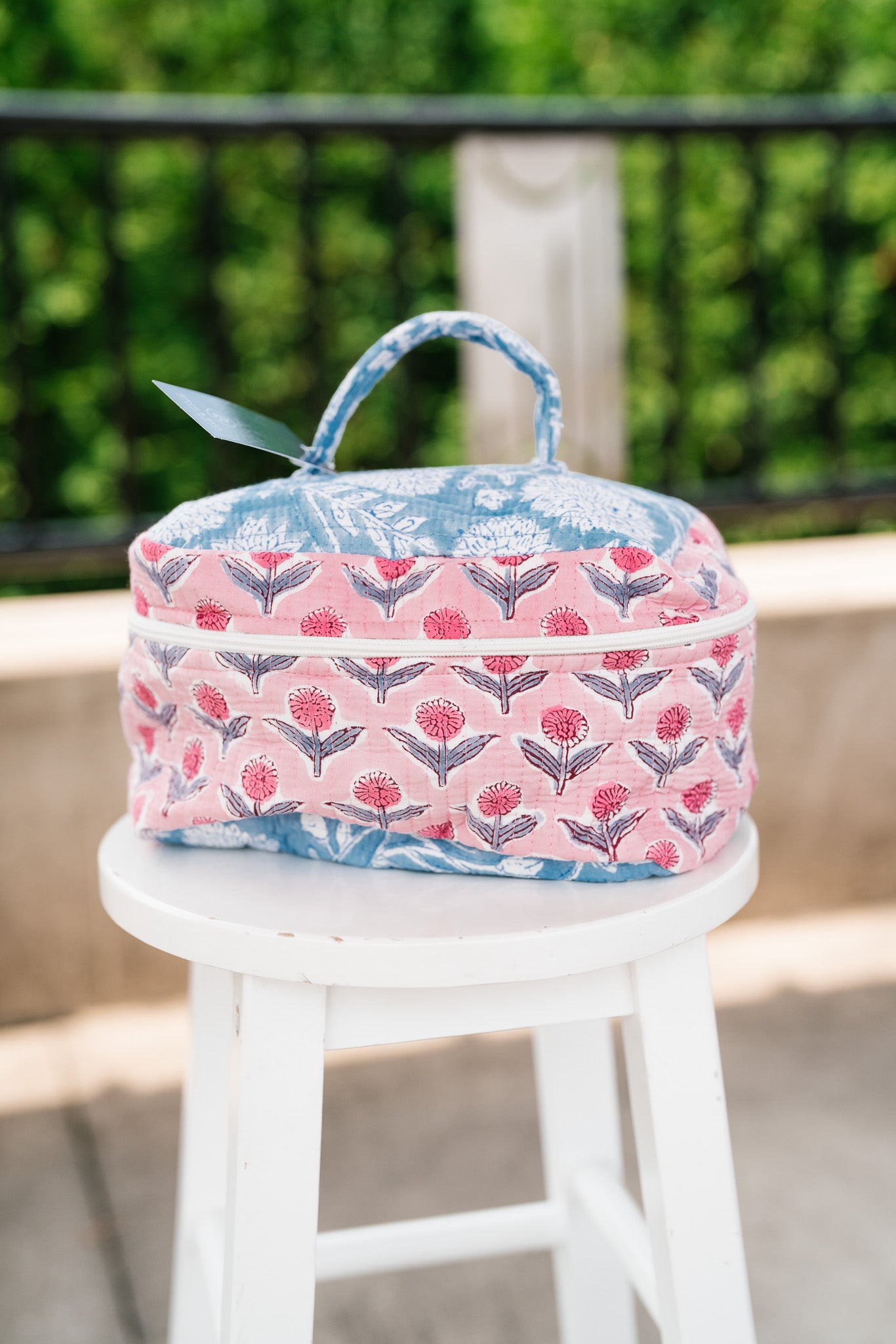 Beach Day Patchwork Make Up Bag - Blue