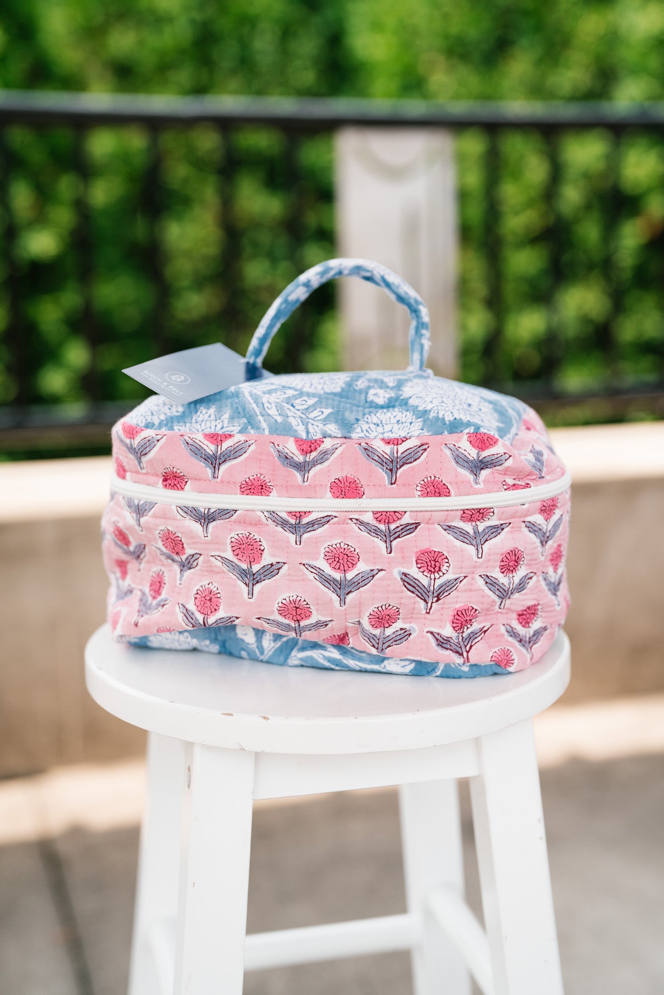 Beach Day Patchwork Make Up Bag - Blue