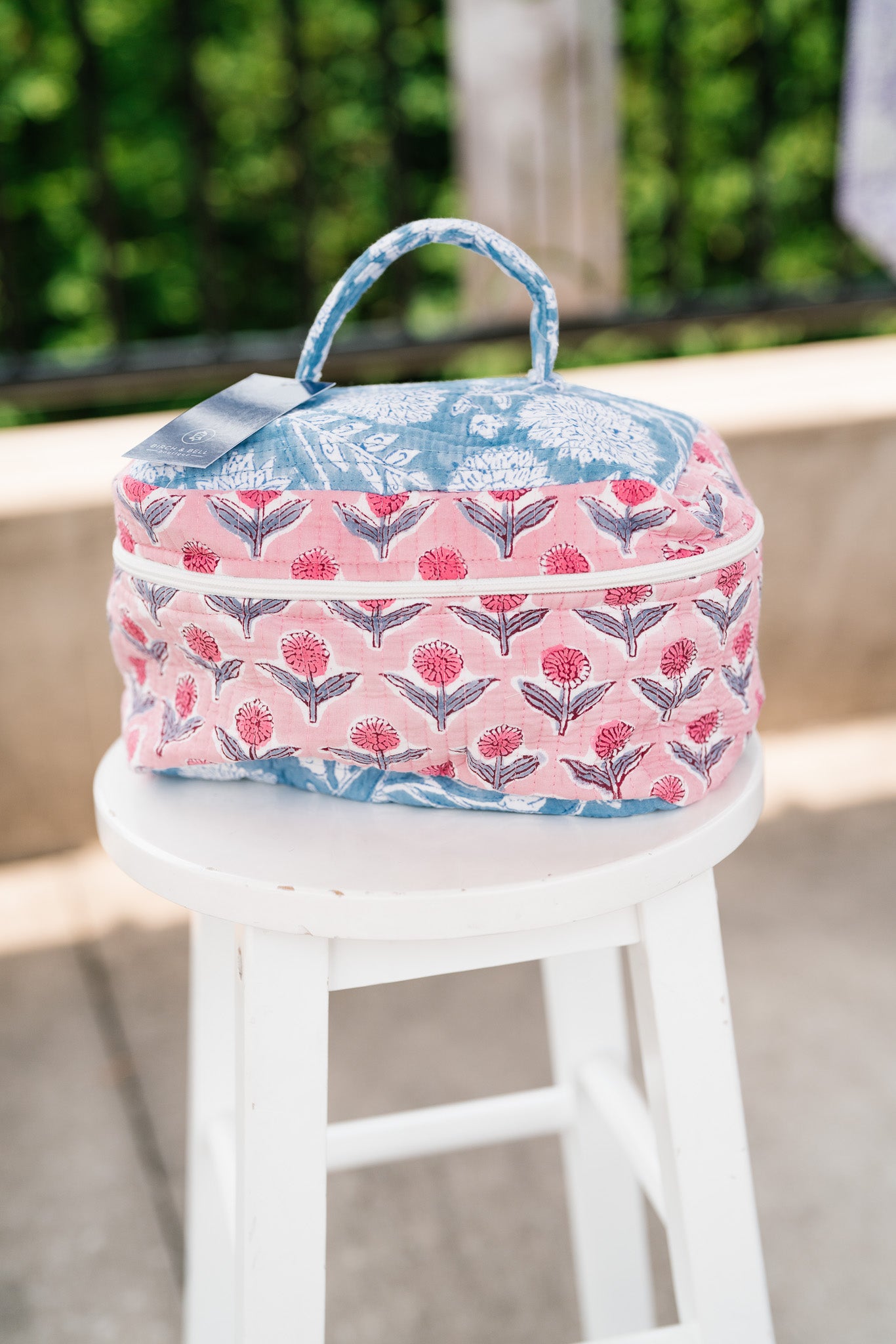 Beach Day Patchwork Make Up Bag - Blue