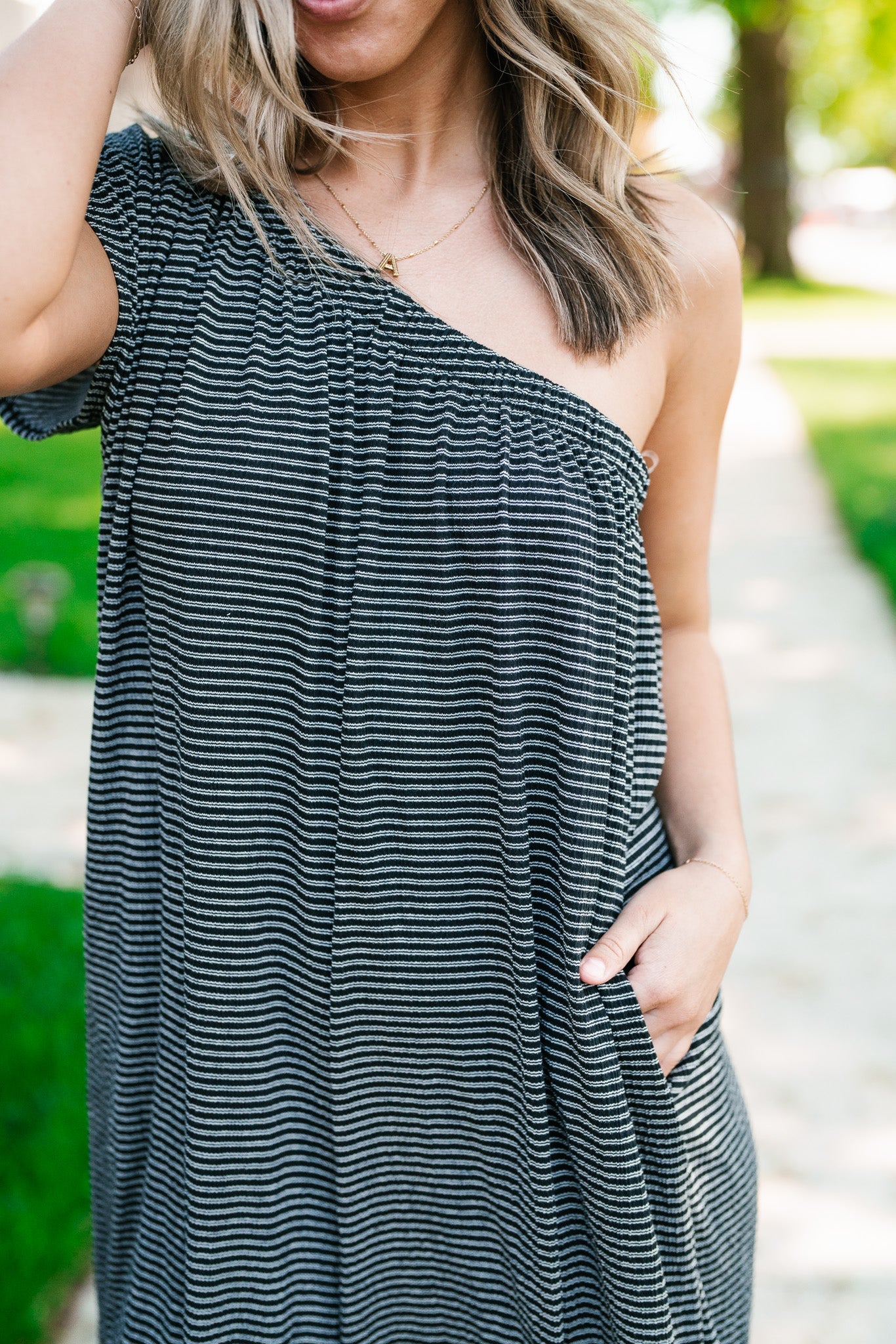 Leslie Off The Shoulder Striped Jumpsuit