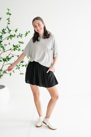Simple Matter Pocket Front Tee - Heather Grey