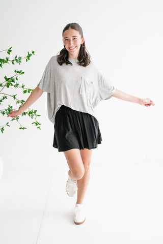 Simple Matter Pocket Front Tee - Heather Grey