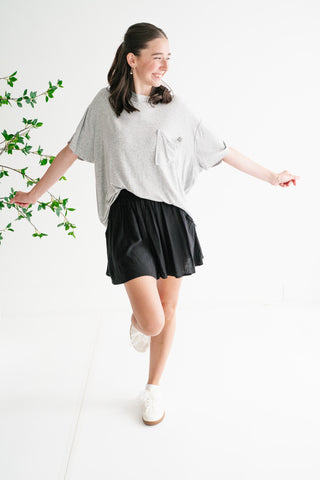 Simple Matter Pocket Front Tee - Heather Grey