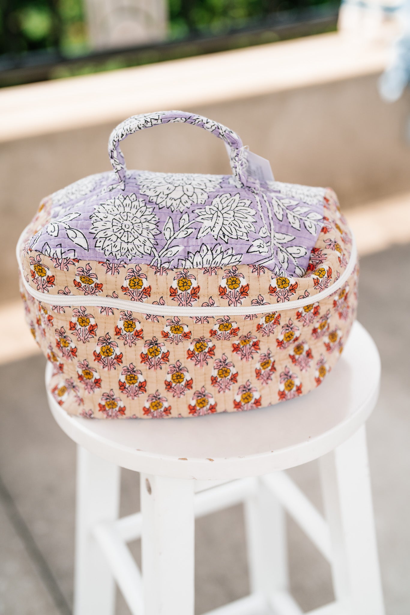 Sunny Patchwork Make Up Bag - Yellow