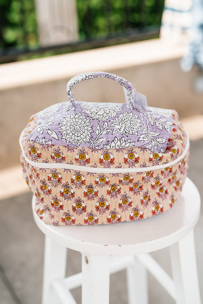 Sunny Patchwork Make Up Bag - Yellow