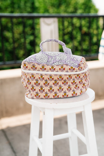 Sunny Patchwork Make Up Bag - Yellow