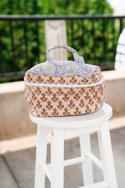 Sunny Patchwork Make Up Bag - Yellow